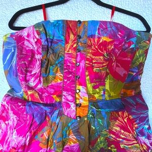 Moulinette Soeurs (Anthropologie) Strapless Tropical Dress